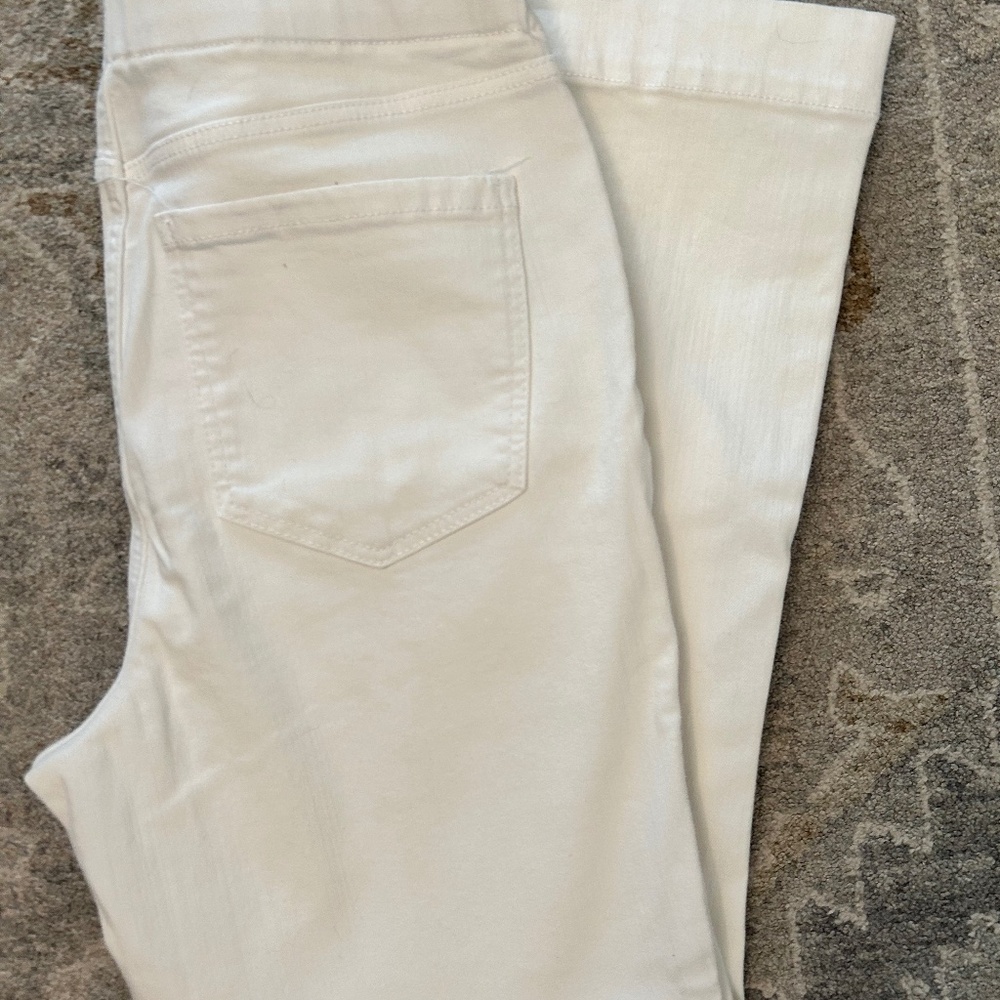 White Denim pull-on Liverpool Jeans with Front seam